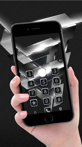 silver gray black technology theme lock screen screenshot 3