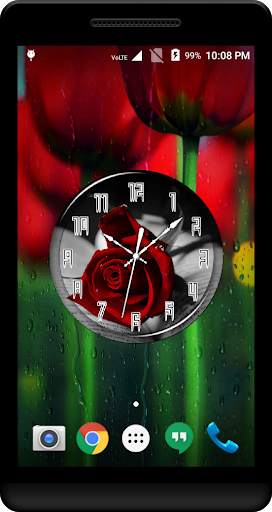 Red Rose Clock Live Wallpaper screenshot 4