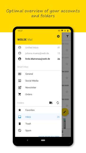 WEB.DE Mail & Cloud screenshot 2