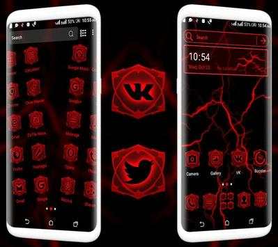 Red Electric Wave Launcher Theme screenshot 2