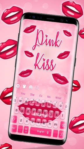 Beautiful Pink Kiss Lips Keyboard Theme screenshot 2