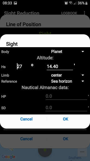 Sight reduction screenshot 5
