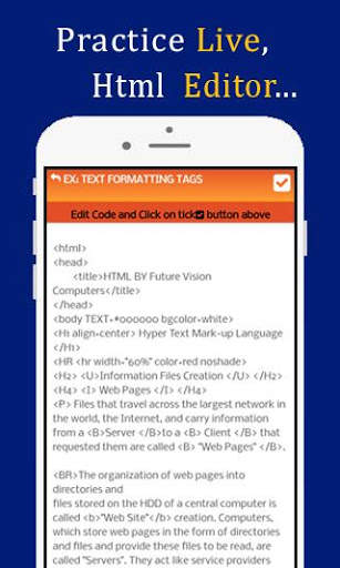 HTML tutorial offline app with examples screenshot 5