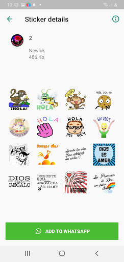 hola stickers saludos en español para whatsapp screenshot 2