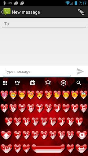 Valentine Red Emoji Keyboard screenshot 1