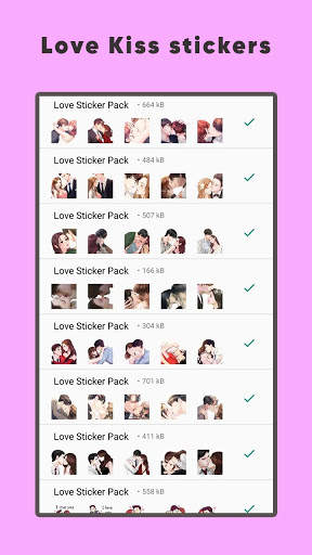 Love Stickers for Whatsapp , Couple Kiss Stickers screenshot 1