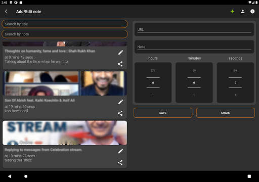 Tube Notes - Share Videos with timestamps screenshot 8