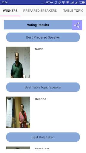 Aplicación de votación toastmaster screenshot 4
