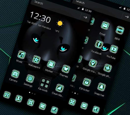 Black Tech Leopard Theme 3 تصوير الشاشة