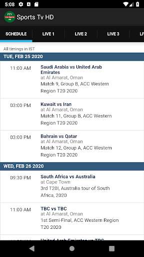 Live Sports Tv HD - Live Cricket Streaming screenshot 2