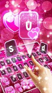 Twinkling Neon Pink Love Keyboard screenshot 2