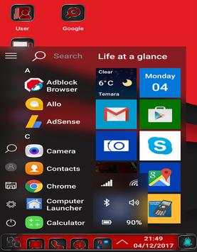 Red launcher theme for win 10 : windows 10 screenshot 1