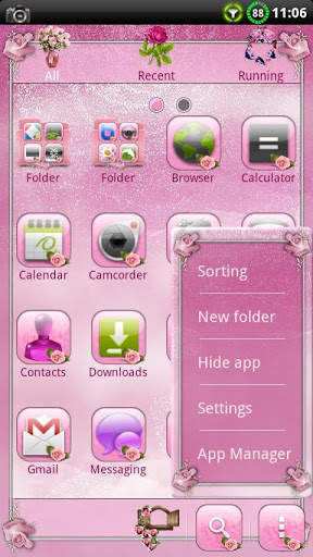 PINK ROSES GO Launcher Theme screenshot 2