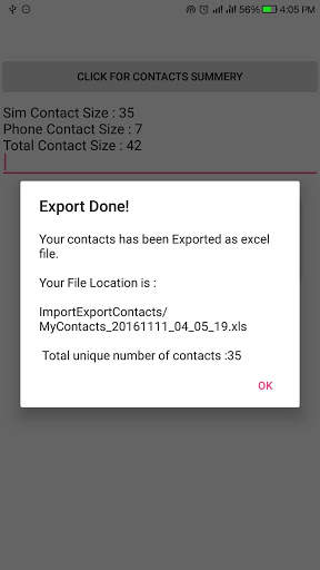 Import Export Contacts Pro 8 تصوير الشاشة