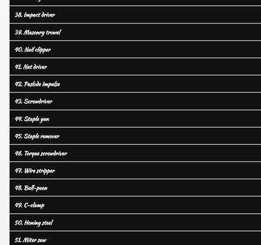 Hand Tools - English information 3 تصوير الشاشة