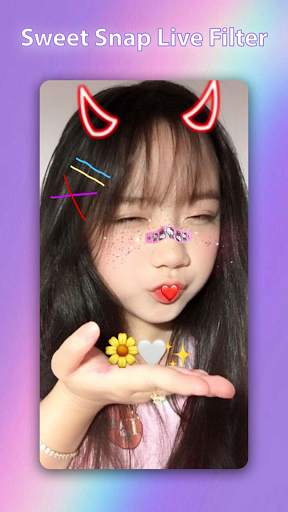 Sweet snap live face filter selfie camera edit screenshot 1