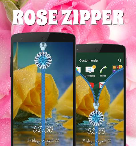 Rose Zipper Lock Screen screenshot 2