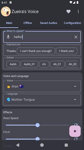 Zueira’s Voice: Text to Speech screenshot 1