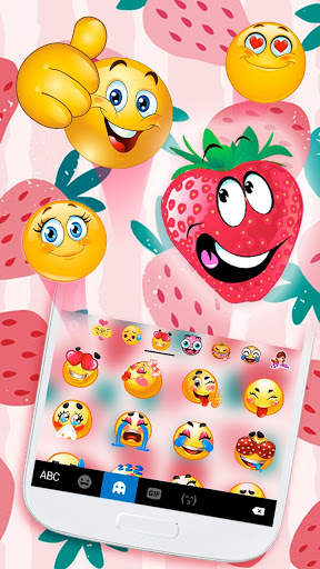 Funny Face Strawberry Keyboard Theme screenshot 3