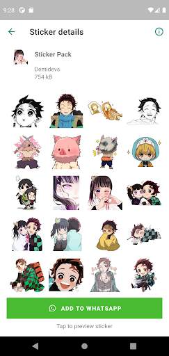 Tanjiro Kamado KNY Stickers Whatsapp screenshot 1