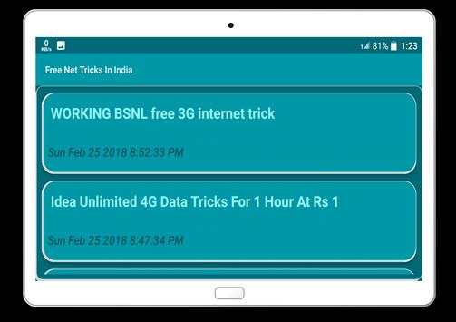 Free Net Tricks In India screenshot 3