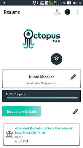 Resume - Create, Build and Download for Free 3 تصوير الشاشة