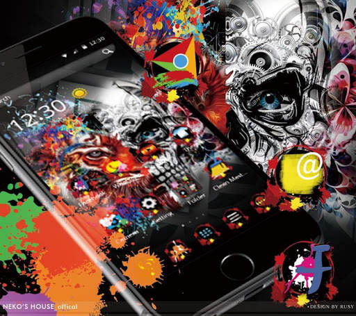 Graffiti Gothic Tiger Skull Theme screenshot 5