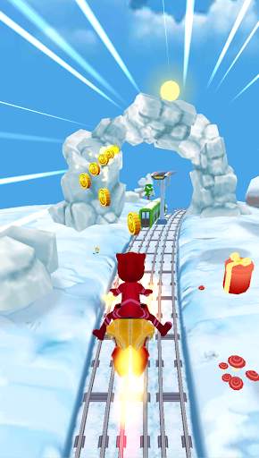 Subway Hero Masks :3D Adventure Run Blue Dash game screenshot 2