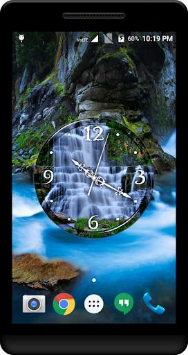 Waterfall Clock Live Wallpaper screenshot 1