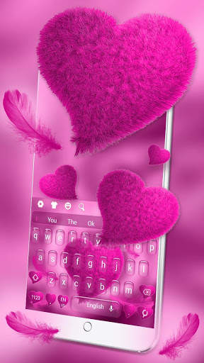 Plush Pink Heart Keyboard screenshot 1
