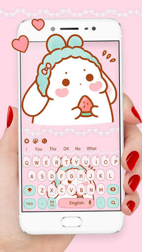 Pink Cute rabbit keyboard screenshot 1