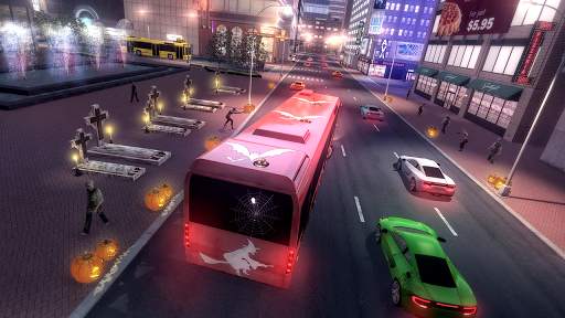 Halloween Monster City Bus: Night Racing Sim 2018 screenshot 3