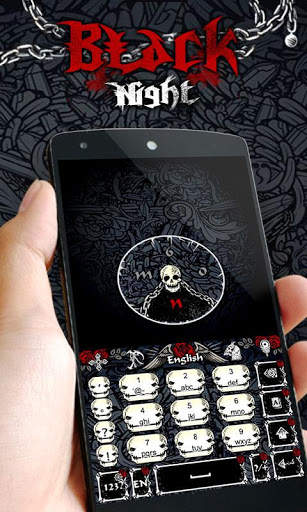 Black Night GO Keyboard Theme स्क्रीनशॉट 2