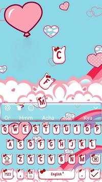 Cute Pink Kitty Cartoon Cat Keyboard Theme🐱 1 تصوير الشاشة