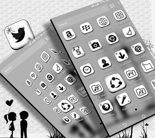Black And White Launcher Theme screenshot 1