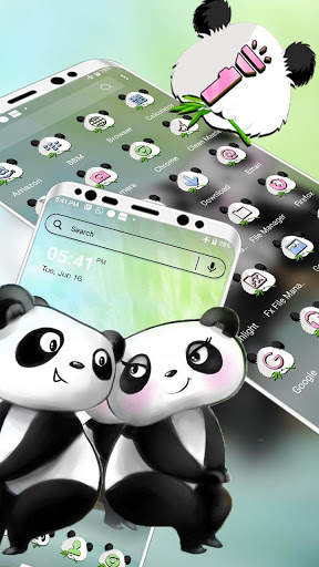 Cute Panda Love Theme Launcher screenshot 4