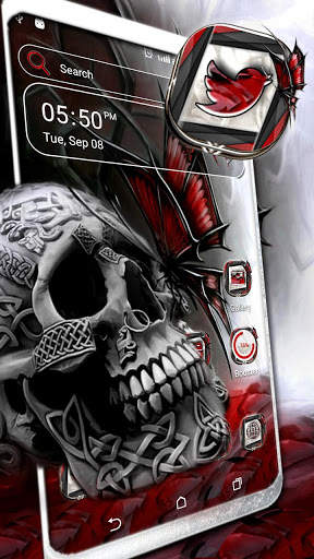 Skull Red Butterfly Theme Launcher screenshot 1