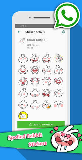 MHStickers for Whatsapp : Spoiled Rabbit screenshot 1