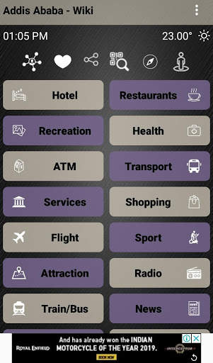 Addis Ababa city app Ethiopia travel music maps screenshot 1