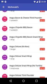 Fast Food Calorie screenshot 3