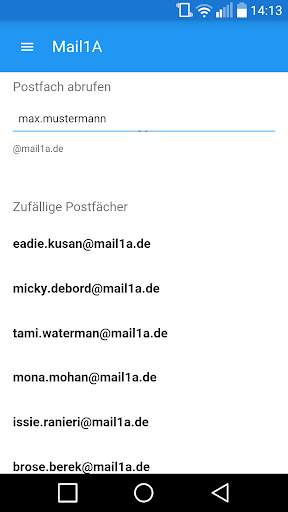 Mail 1A - Wegwerf Mail 1 تصوير الشاشة