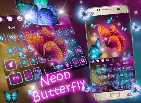 Neon Butterfly Keyboard Theme screenshot 5