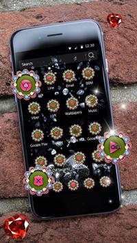 Black diamond shiny theme & lace flower icon screenshot 2