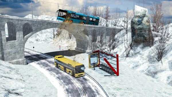 Off-road Snow Hill Coach Bus Simulator 3d 2018 screenshot 1