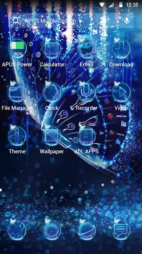 Blue Butterfly-APUS Launcher stylish theme screenshot 3