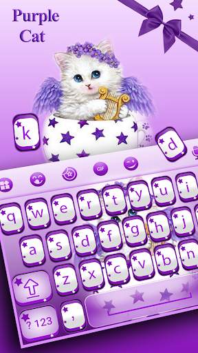 Purple Cat Keyboard Theme screenshot 2