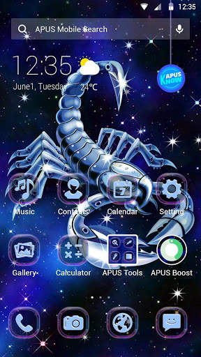 Purple Scorpio APUS launcher theme screenshot 1