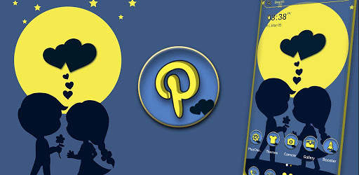 Yellow Moon Love Launcher Theme screenshot 6