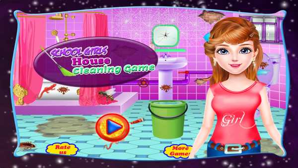 School Girls House Cleaning Games screenshot 1
