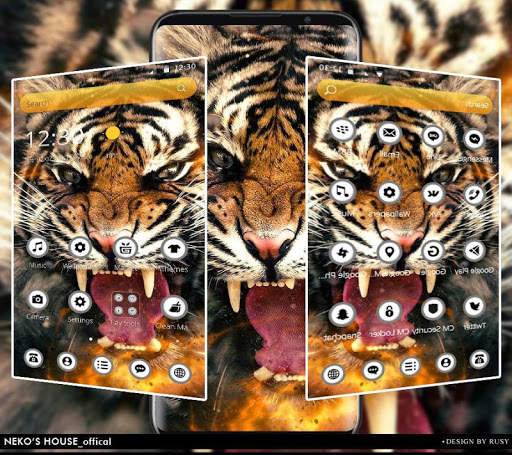 Flaming Fire Roar Tiger Theme screenshot 2